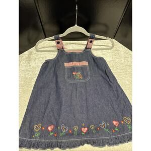 SAMARA Girls Denim Jumper dress Vintage 80’s y2k Size 4